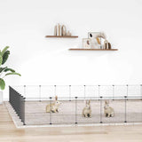 vidaXL Pet Playpen with 8 Panels, Black, 35x35 cm, Steel