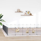 vidaXL Pet Playpen with 8 Panels, Black, 35x35 cm, Steel