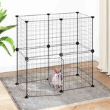 vidaXL Huisdierenkooi met 8 panelen 35x35 cm staal zwart