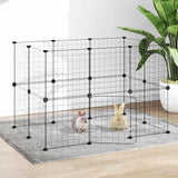 vidaXL Huisdierenkooi met 8 panelen 35x35 cm staal zwart