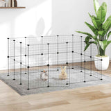 vidaXL Huisdierenkooi met 8 panelen 35x35 cm staal zwart