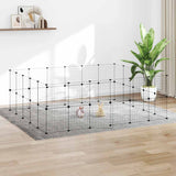 vidaXL Huisdierenkooi met 8 panelen 35x35 cm staal zwart