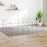 vidaXL Huisdierenkooi met 8 panelen 35x35 cm staal zwart