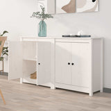 vidaXL Dressoirs 2 st 70x35x80 cm massief grenenhout grijs