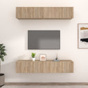 vidaXL Tv-meubels 4 st 80x30x30 cm bewerkt hout wit