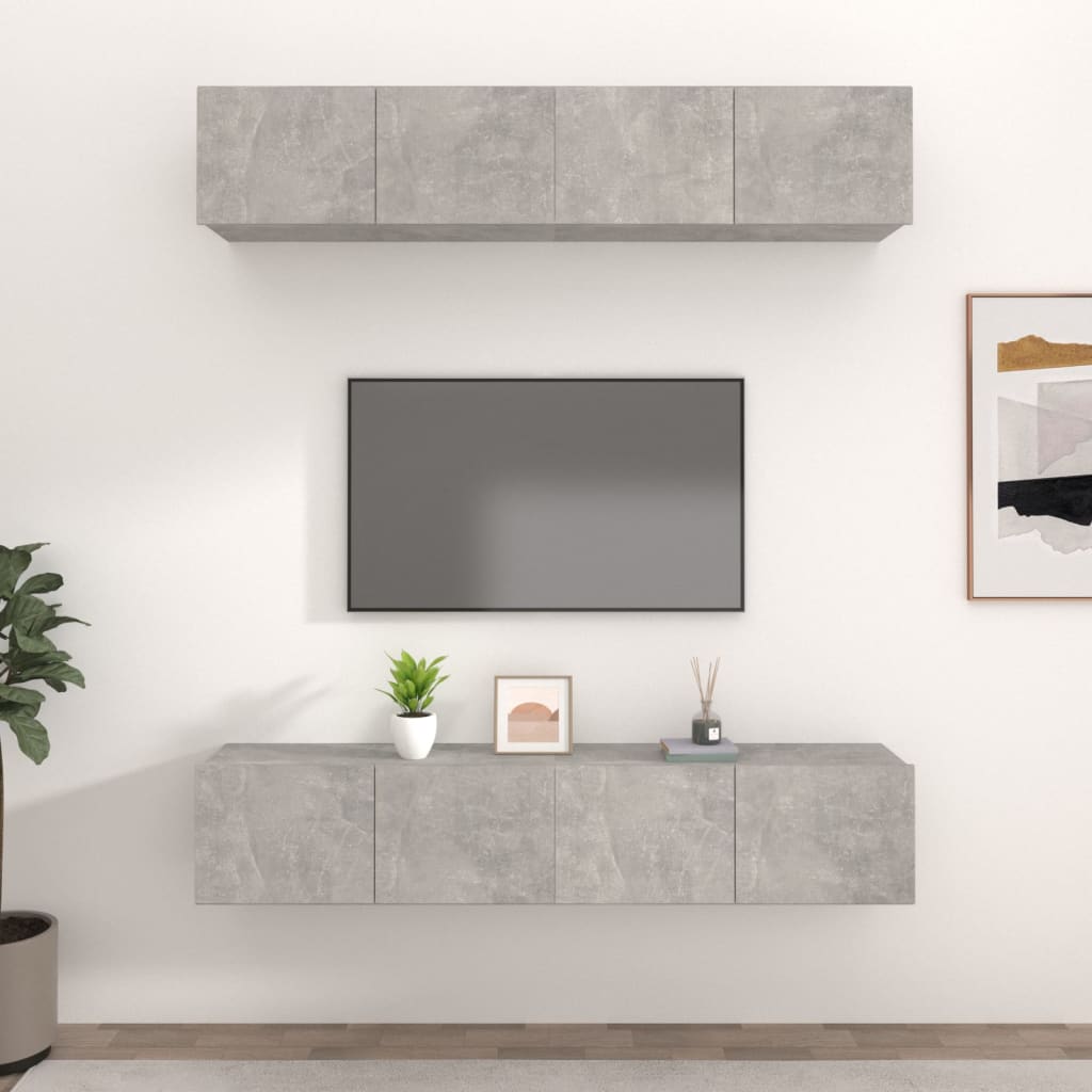 vidaXL Tv-meubels 4 st 80x30x30 cm bewerkt hout wit