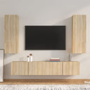 vidaXL 4-delige Tv-meubelset bewerkt hout wit