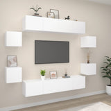 vidaXL 8-Piece TV Cabinet Set Engineered Wood White