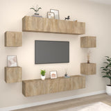 vidaXL 8-Piece TV Cabinet Set Engineered Wood White