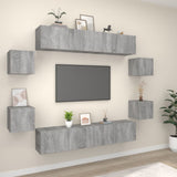 vidaXL 8-Piece TV Cabinet Set Engineered Wood White