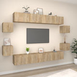 vidaXL 8-Piece TV Cabinet Set Engineered Wood White