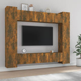 vidaXL 8-delige Tv-meubelset bewerkt hout wit