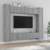 vidaXL 8-delige Tv-meubelset bewerkt hout wit