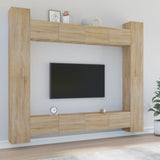 vidaXL 8-delige Tv-meubelset bewerkt hout wit