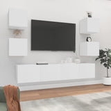 vidaXL 6-Piece TV Cabinet Set Engineered Wood White