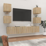 vidaXL 6-Piece TV Cabinet Set Engineered Wood White