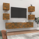 vidaXL 6-Piece TV Cabinet Set Engineered Wood White