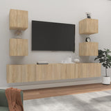 vidaXL 6-Piece TV Cabinet Set Engineered Wood White