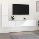 vidaXL 4-delige Tv-meubelset bewerkt hout wit