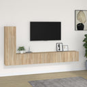vidaXL 4-delige Tv-meubelset bewerkt hout wit