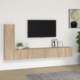 vidaXL 4-delige Tv-meubelset bewerkt hout wit