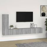 vidaXL 4-delige Tv-meubelset bewerkt hout wit