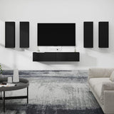 vidaXL 6-delige Tv-meubelset bewerkt hout wit