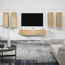 vidaXL 6-delige Tv-meubelset bewerkt hout wit