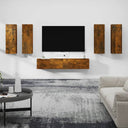 vidaXL 6-delige Tv-meubelset bewerkt hout wit