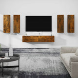 vidaXL 6-delige Tv-meubelset bewerkt hout wit
