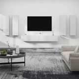 vidaXL 6-delige Tv-meubelset bewerkt hout wit