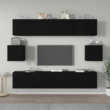 vidaXL 6-delige Tv-meubelset bewerkt hout wit
