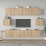 vidaXL 6-delige Tv-meubelset bewerkt hout wit