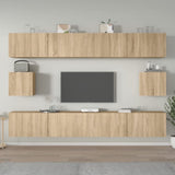 vidaXL 6-delige Tv-meubelset bewerkt hout wit