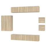 vidaXL 8-delige Tv-meubelset bewerkt hout wit