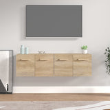 vidaXL Wandkasten 2 st 60x36,5x35 cm bewerkt hout gerookt eikenkleurig