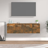 vidaXL Wandkasten 2 st 60x36,5x35 cm bewerkt hout gerookt eikenkleurig