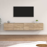 vidaXL Wandkasten 2 st 60x36,5x35 cm bewerkt hout gerookt eikenkleurig