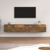 vidaXL Wandkasten 2 st 60x36,5x35 cm bewerkt hout gerookt eikenkleurig