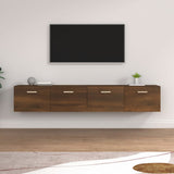 vidaXL Wandkasten 2 st 60x36,5x35 cm bewerkt hout gerookt eikenkleurig