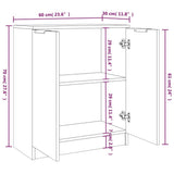 vidaXL Dressoirs 2 st 60x30x70 cm bewerkt hout wit