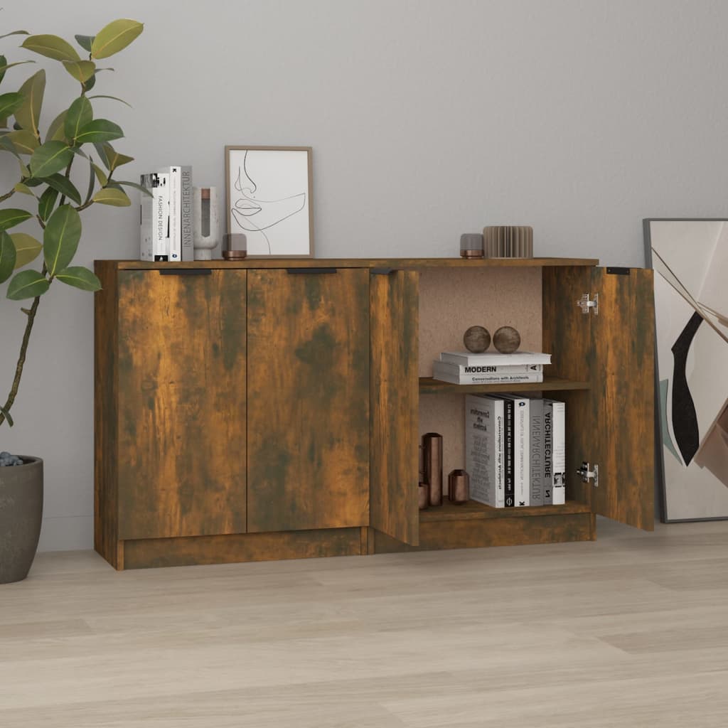 vidaXL Dressoirs 2 st 60x30x70 cm bewerkt hout wit