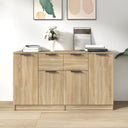 vidaXL Dressoirs 2 st 60x30x70 cm bewerkt hout wit