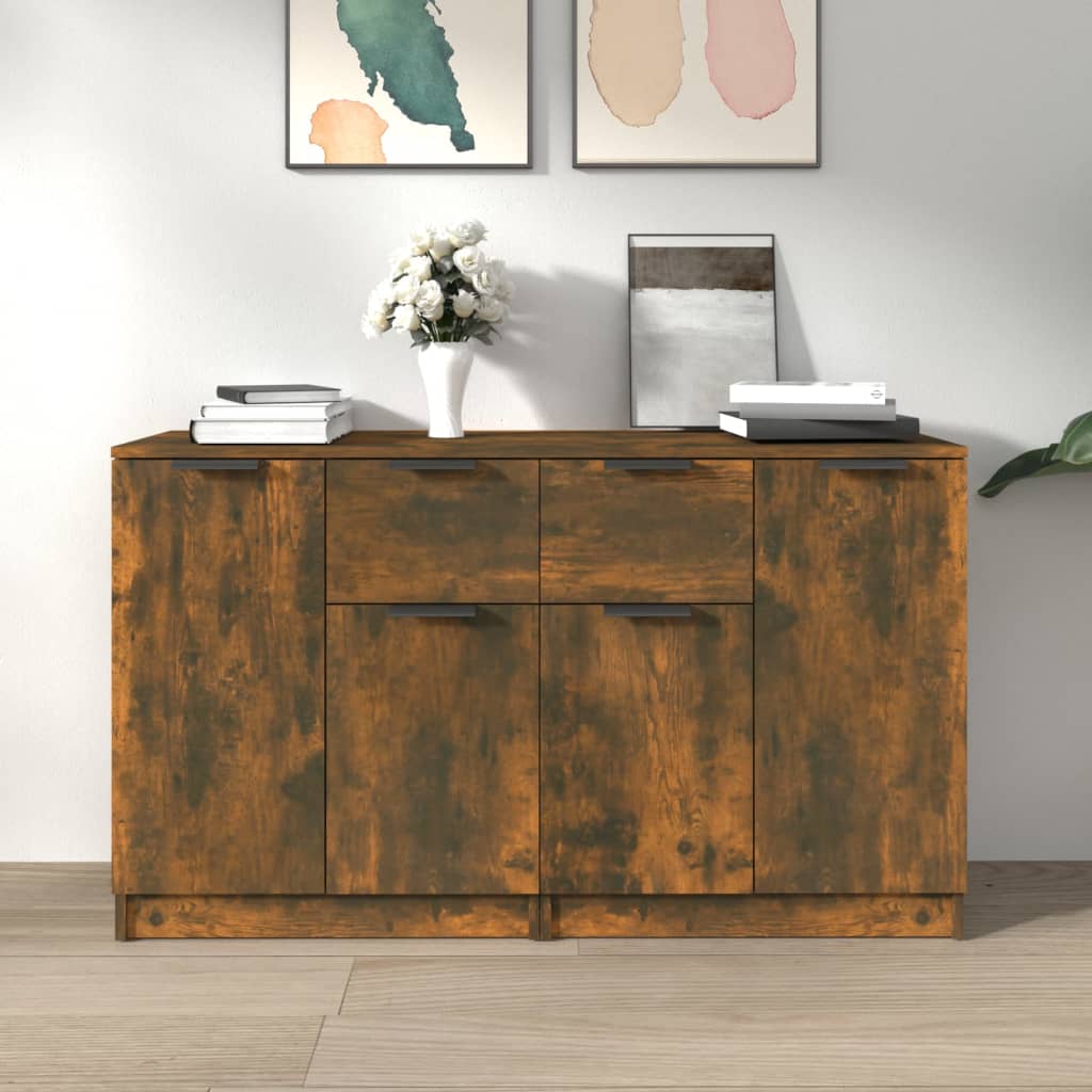 vidaXL Dressoirs 2 st 60x30x70 cm bewerkt hout wit