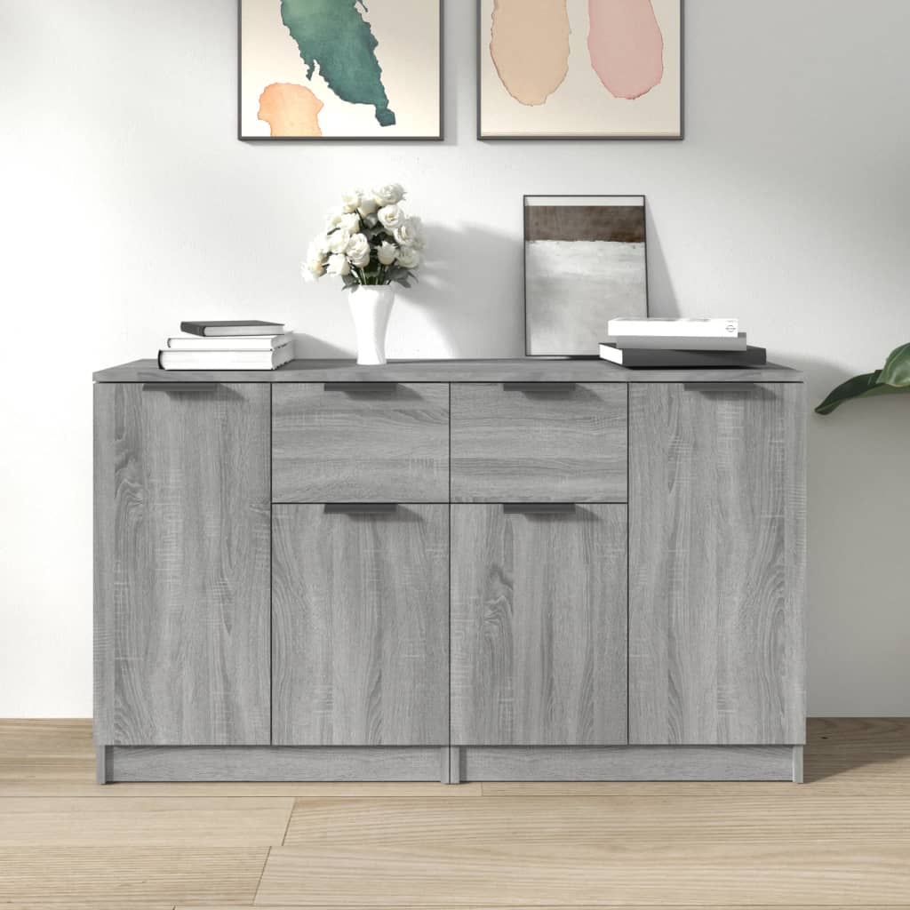 vidaXL Dressoirs 2 st 60x30x70 cm bewerkt hout wit