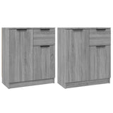 vidaXL Dressoirs 2 st 60x30x70 cm bewerkt hout wit