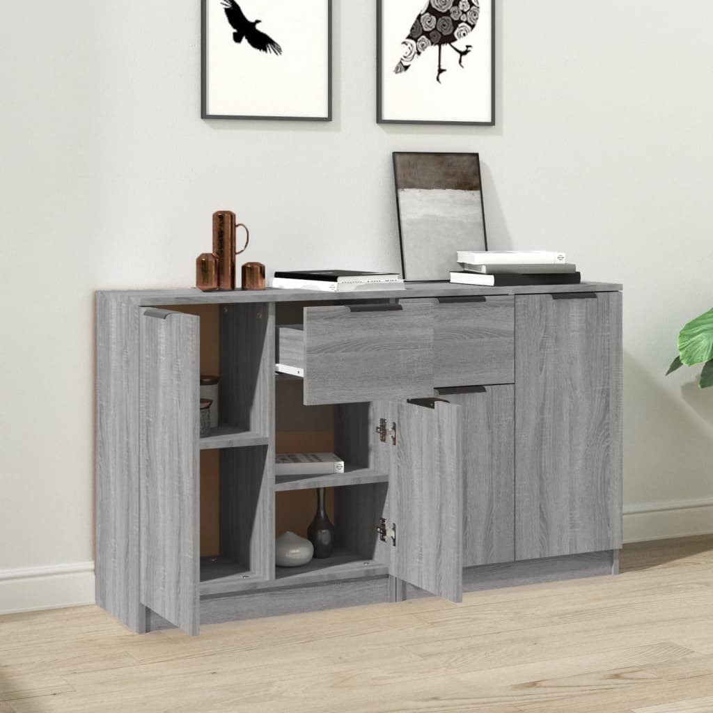 vidaXL Dressoirs 2 st 60x30x70 cm bewerkt hout wit