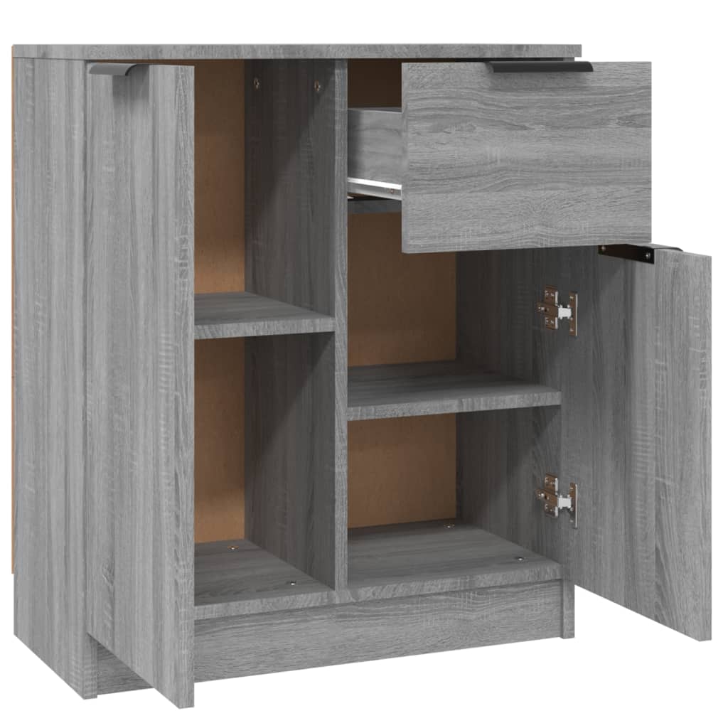 vidaXL Dressoirs 2 st 60x30x70 cm bewerkt hout wit