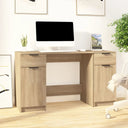 vidaXL Bureau met bijzetkast bewerkt hout wit