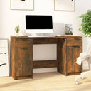 vidaXL Bureau met bijzetkast bewerkt hout wit